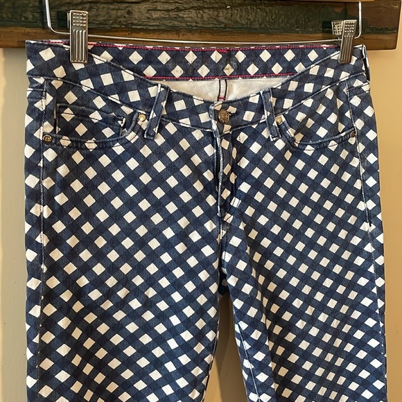 2/$30 Kate Spade Broome Street Gingham Denim Cropped Jean Pants Size 28 - Picture 7 of 15
